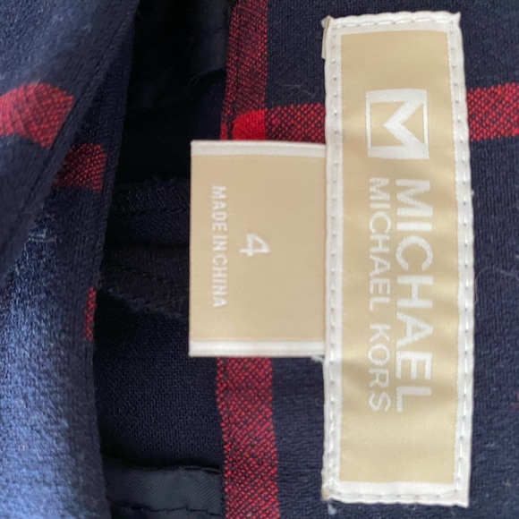 NWOT Navy/Red Plaid Micheal Kors Women’s Slacks - Picture 3 of 7